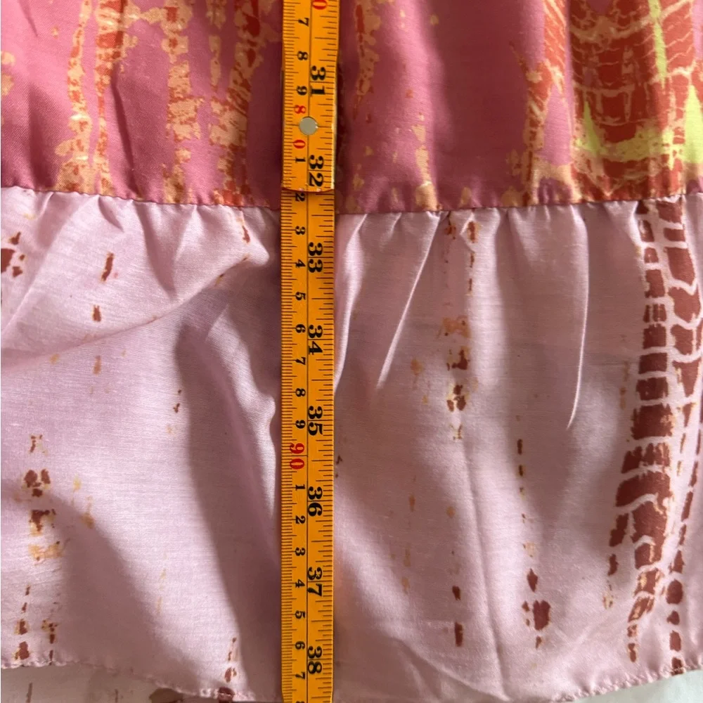 Anthropologie Maxi Tiered Skirt in Pink and Yellow
